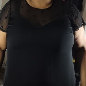 Torrid black sheer shoulder top